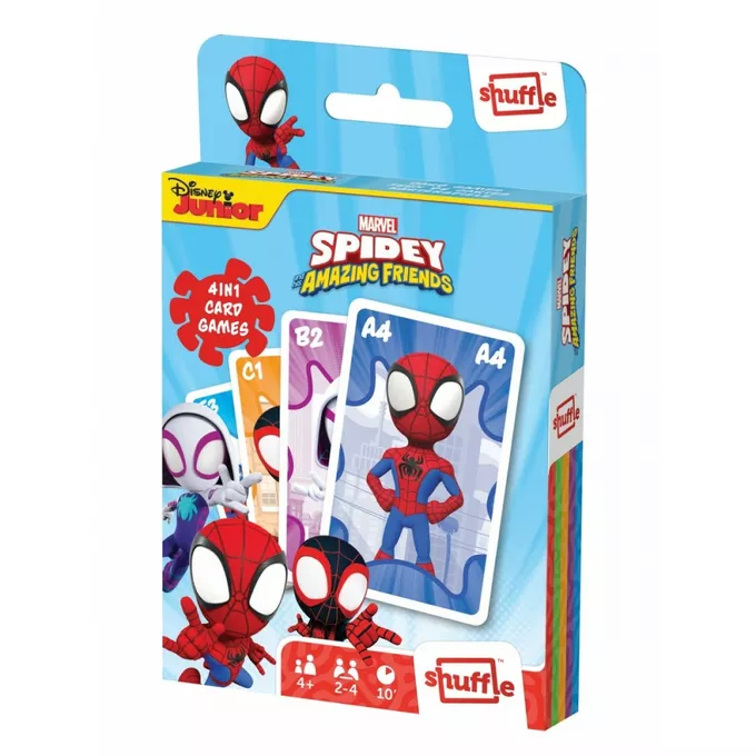 Cartamundi Gra karciana Shuffle Fun 4w1 Marvel Spidey i super-kumple