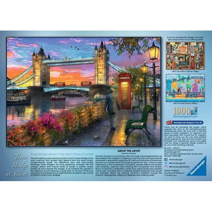 Ravensburger Polska Puzzle 1000 elementów Zachód słońca nad Tower Bridge