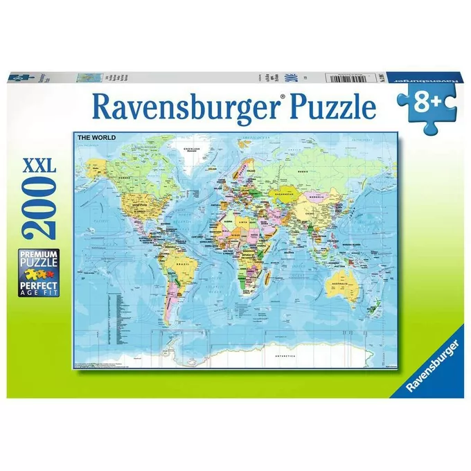 Ravensburger Polska Puzzle 200 elementów XXL Mapa świata