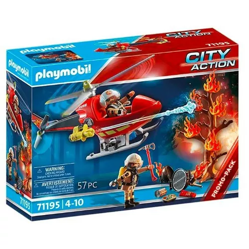 Playmobil Zestaw z figurkami City Action 71195 Helikopter strażacki