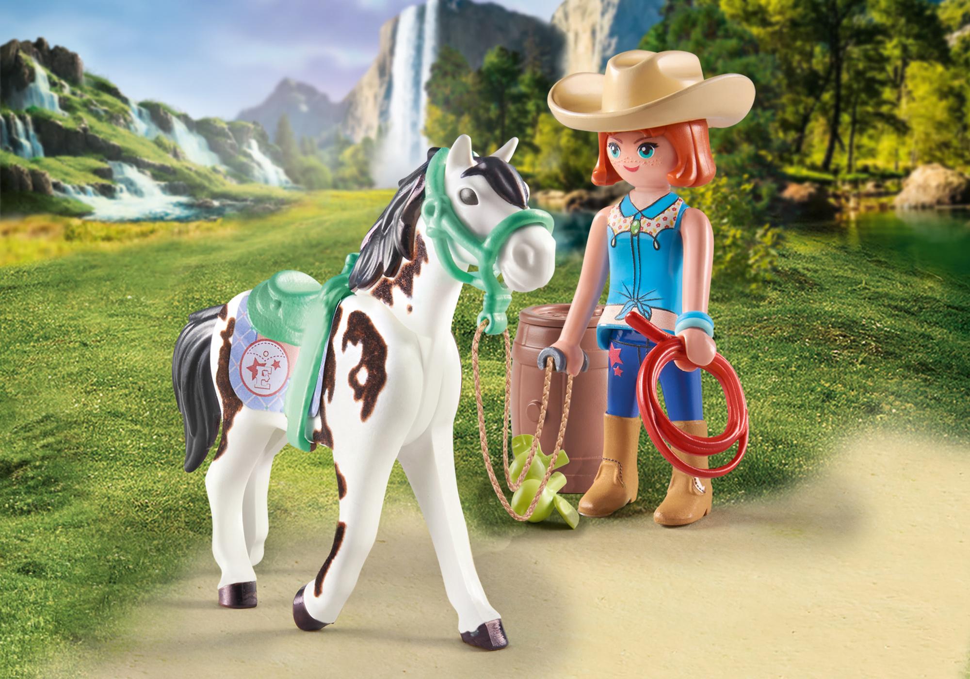 Playmobil Zestaw z figurkami Horses 71358 Ellie i Sawdust ćwiczące western riding